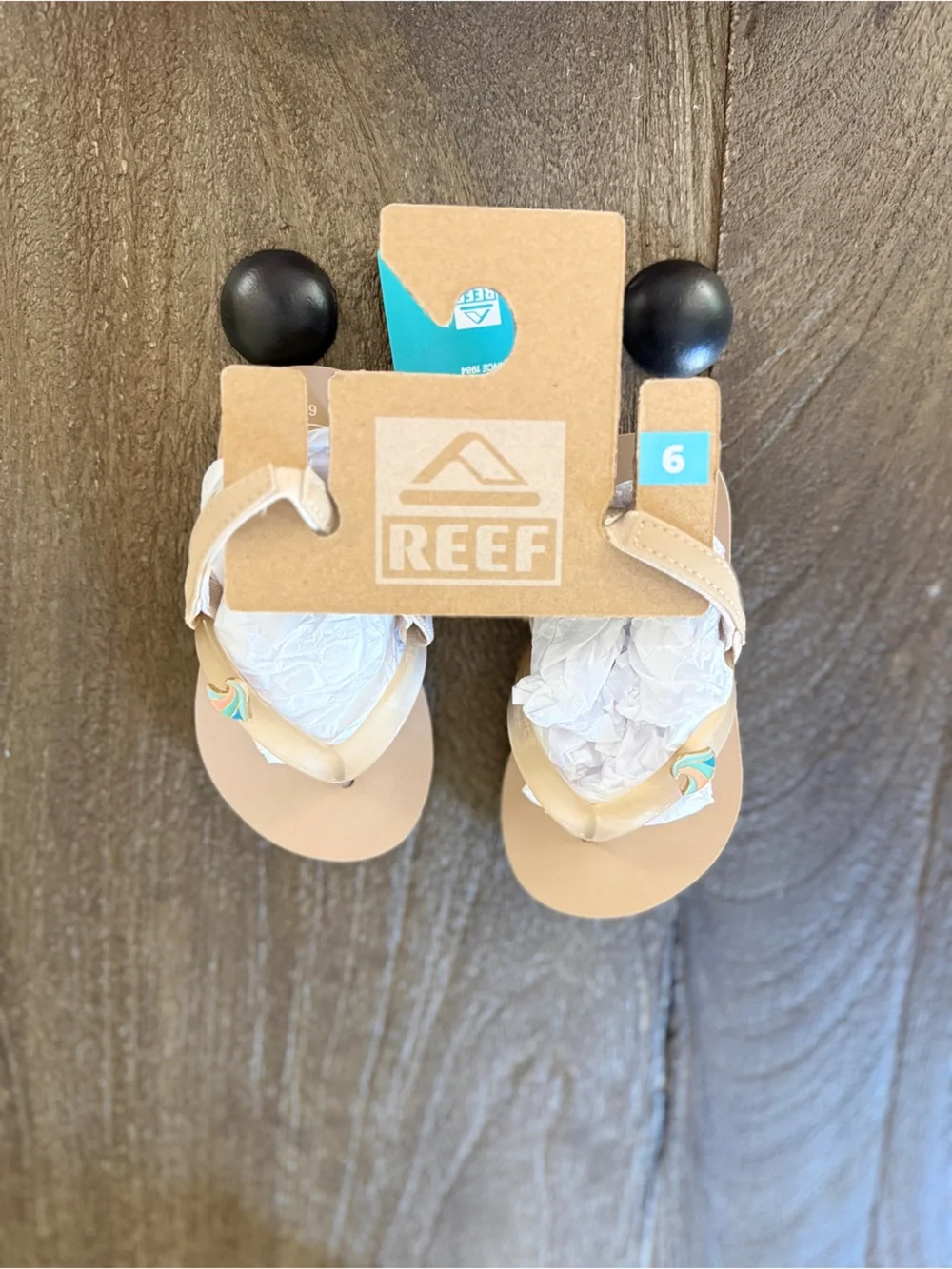 NWT Reef Little Charming Toddler Flip Flops Size 6 Tan Beach Sandals Summer Shoe